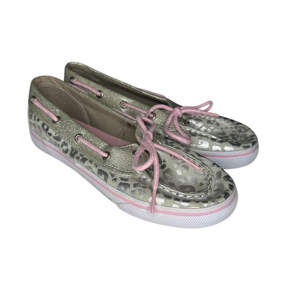 Sperry Top Sider Metallic Leopard Print Boat Shoes Size 4.5 - Picture 1 of 7